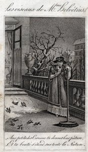Les oiseaux de Madame Helvétius (Anne Catherine Helvétius) dans « Conseils à ma fille » par Jean Nicolas Bouilly (1763-1842). 1820. Collection privée - French School
