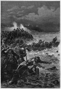 Les Vendéens vaincus à Quiberon par Louis Lazare Hoche (1768-1797), général français de la Révolution - French School