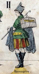 Lettre H : Hareng. Gravure dans "Alphabet mascarade". Nouvelle imagerie d
