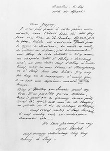 Lettre envoyée par Alphonse Daudet