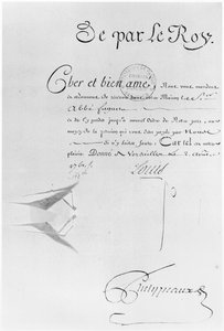 Lettre de cachet du roi Louis XV pour emprisonner l