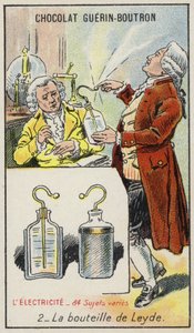 Bouteille de Leyde (chromolithographie) - French School