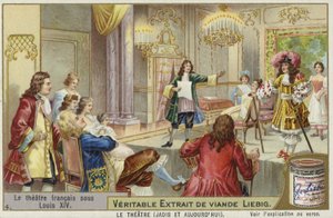 Carte Liebig représentant le théâtre français sous le règne de Louis XIV - French School