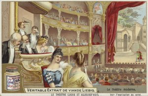 Carte Liebig représentant un théâtre moderne - French School