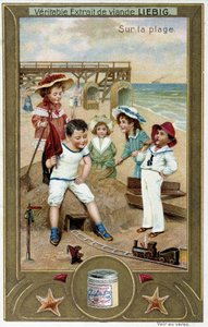 Série de chromolithographies Liebig "Jeux de plage" d
