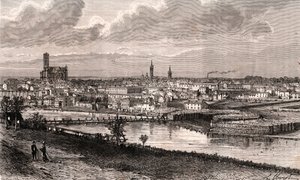 Limoges - Haute-Vienne - gravure dans «La France illustrée: géographie, histoire, administration statistique» par V.A. Malt-Brown. 1884 - French School