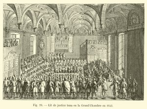Lit de justice tenu en la Grand-Chambre en 1643 - French School