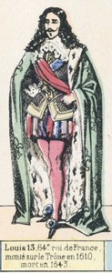 Louis XIII, 64e roi de France, monte sur le trône en 1610, mort en 1643 - French School