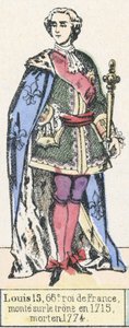 Louis XV, 66e roi de France, monté sur le trône en 1715, mort en 1774 - French School