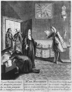 Louis Basile Carré de Montgeron recevant une lettre de cachet du roi Louis XV, 1737