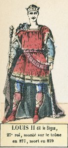 Louis II dit le Bègue, 27e roi, monte sur le trône en 877, mort en 879 - French School