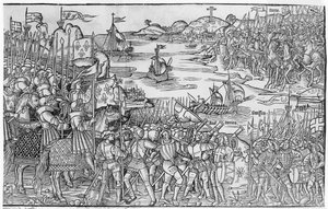 Louis IX de France débarquant à Damiette pendant la septième croisade, de 