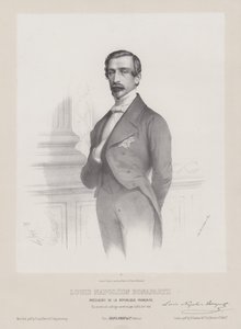 Louis Napoléon Bonaparte, président de la République française, vers 1848 (lithographie) - French School