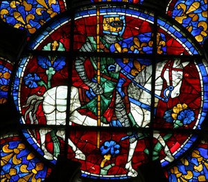 Louis VIII en chevalier à cheval - French School