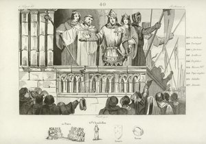 Louis VII de France levant des soutiens pour la Deuxième Croisade, vers 1147 - French School