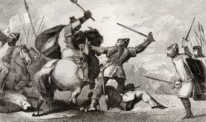 Louis VI (1081-1137) le Gros combat les Anglais à la bataille de Brenneville, de 