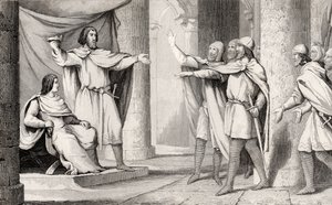 Louis V (967-87) le Fainéant montre sa couronne à ses partisans, de 