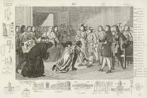 Louis XIV présentant son petit-fils, Philippe V, aux envoyés espagnols, comme leur nouveau roi, 1700 - French School