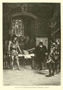 Louis XI et Charles le Téméraire à Péronne - French School