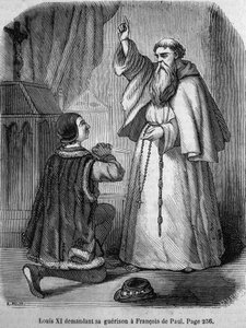 Louis XI demandant sa guérison à François de Paule - dans « Histoire de France » par L.-P. Anquetil - French School