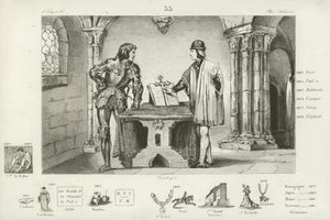 Louis XI de France détenu par Charles le Téméraire de Bourgogne à Péronne, 1468 - French School