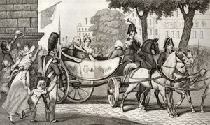 Louis XVIII entrant à Paris lors de la Restauration de 1814, de 
