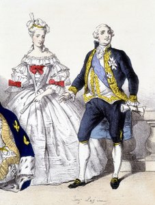 Louis XVI et Marie Antoinette - dans « La Monarchie française en estampes » - French School