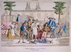 Louis XVI et sa famille conduits au Temple - French School