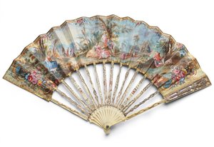 Éventail de la période Louis XVI, dernier quart du 18ème siècle - French School