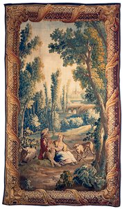 Tapisserie pastorale Louis XV Aubusson - French School