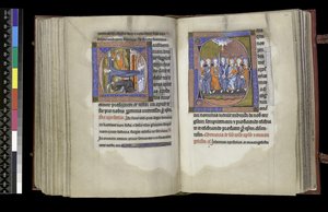 MS 300 f.200v-201r, Suffrage à Saint André et Suffrage aux Apôtres, du Psautier et Heures d