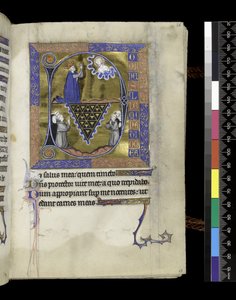 MS 300 f.26r, David prie Dieu, folio du Psautier et Heures d
