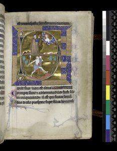 MS 300 f.57r, David prie Dieu - French School