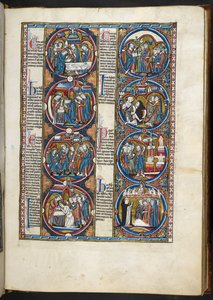 MS. Harley 1527, f.77r, miniatures de la Bible moralisée - French School