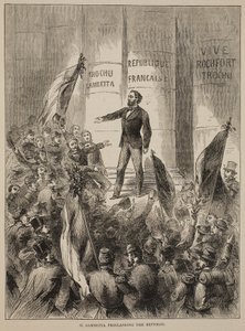 M. Gambetta proclamant la République, septembre 1870, illustration de l
