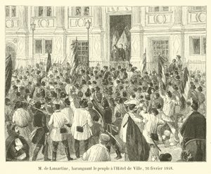 M. de Lamartine, haranguant le peuple à l