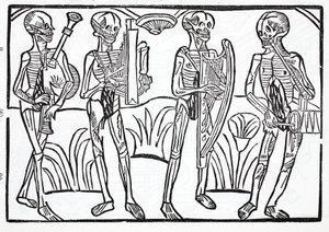 Danse macabre - squelettes de musiciens dans un orchestre - French School