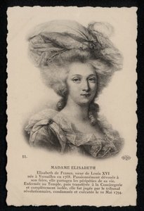 Madame Élisabeth, sœur du roi Louis XVI (lithographie) - French School