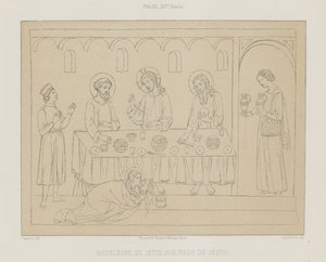 Madeleine se jette aux pieds de Jésus - French School