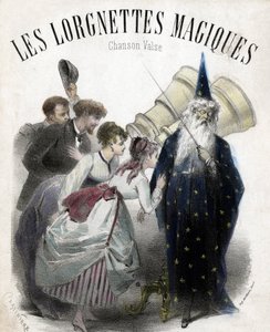 Lorgnettes magiques, chanson pour valse populaire. Lithographie - French School