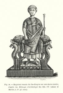 Magistrat romain du Bas-Empire sur une chaise curule; d