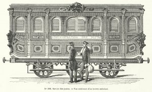Voiture postale sur les chemins de fer français - French School