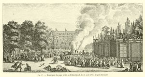 Mannequin du pape brûlé au Palais-Royal, le 16 avril 1791, d