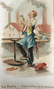 Fabrication de poteries, début du 20e siècle (chromo) - French School