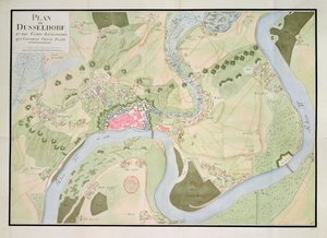 Carte de Düsseldorf et des camps fortifiés - French School