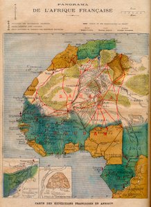 Carte des expéditions françaises en Afrique, illustration de « Le Petit Journal » du 5 mars. - French School