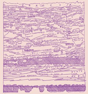 Carte de la Gaule - fragment - French School