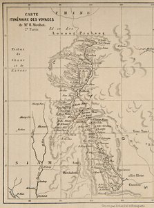 Carte du Laos et du fleuve Mékong montrant l