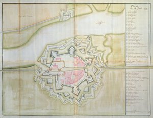 Carte de Sas van Gent, Pays-Bas, 1747 - French School