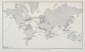 Carte des câbles sous-marins dans le monde - dans « À travers l